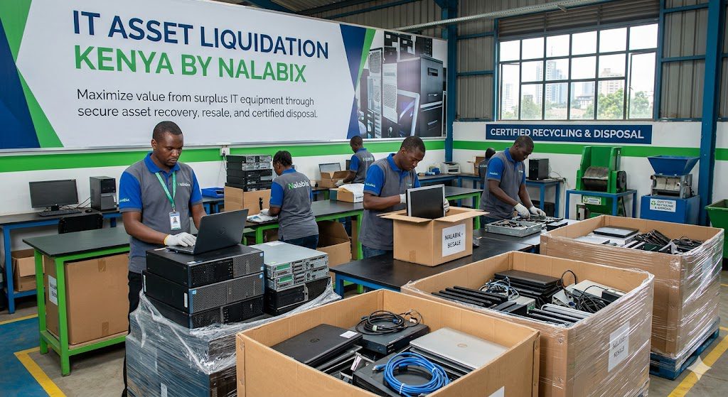 IT Asset Liquidation Kenya by Nalabix. Maximize value from surplus IT equipment through secure asset recovery, resale, and certified disposal.
